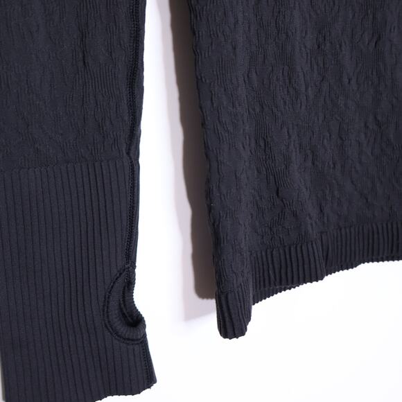 LULULEMON Rest less Pullover Black Textured Long Sleeve Running Active Women's 8 - Picture 7 of 14